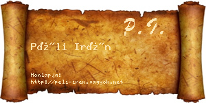 Péli Irén névjegykártya